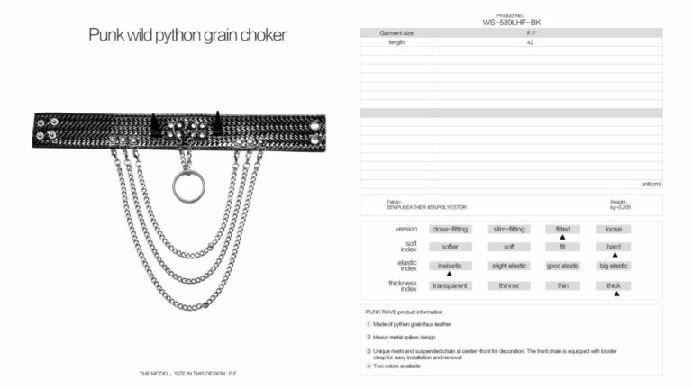 WS539 - Punk Wild Python Grain Choker - Image 3