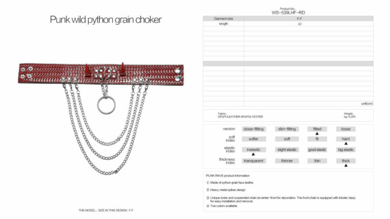 WS539 - Punk Wild Python Grain Choker - Image 4