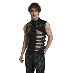WY1462 - Suede Punk Vest with Mesh and Side buckles