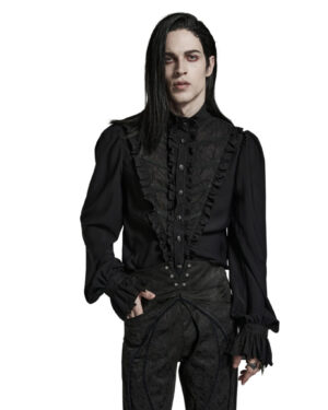 WY1486 - Goth chiffon Stand Collar Shirt