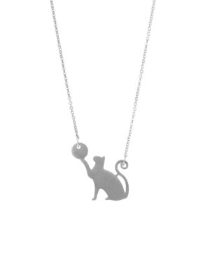 17256 - ms simple cat with ball necklace