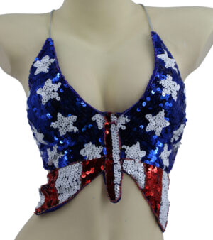 2278USA - Beaded Butterfly Top - Stars & Stripes