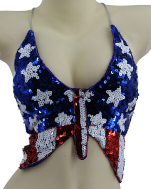 2278USA - Beaded Butterfly Top - Stars & Stripes
