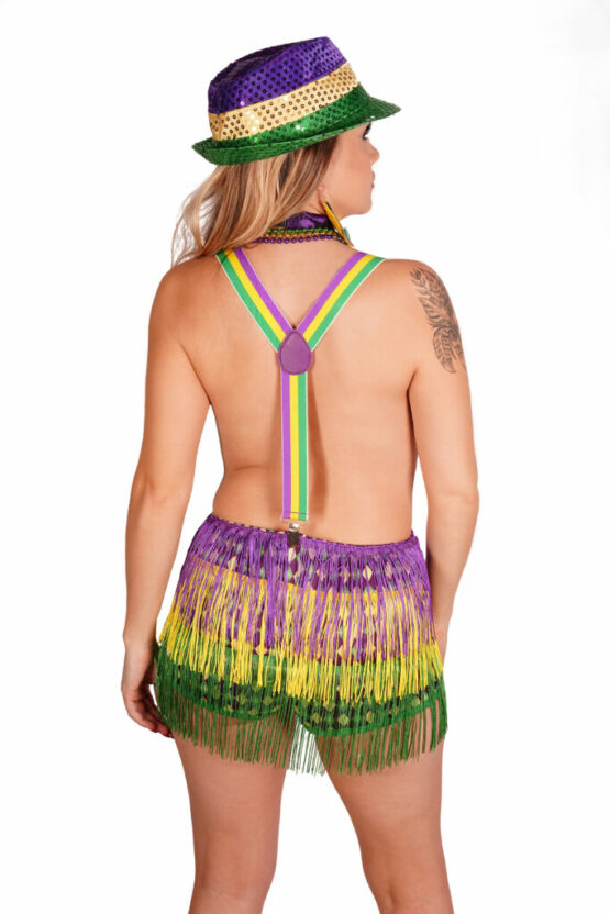3819-MDG - Sequin Fedora Hat - Mardi Gras - Image 2