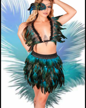 4246 - Peacock Feather Top and Elastic Bandage Skirt