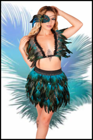 4246 - Peacock Feather Top and Elastic Bandage Skirt