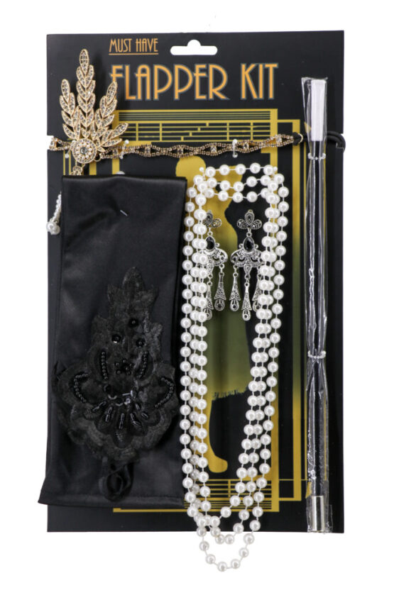 70514 - flapper kit- 5pc ( gloves, headband, Necklace, cigarette holder, earrings) - Image 2