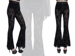 PT192 - Velvet Burnout Mesh Flare Pants