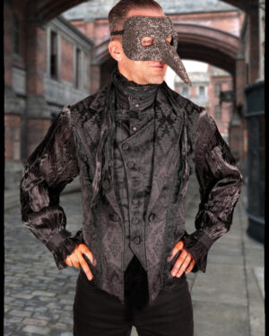 WY1469 - Goth Jacquard  Lapel Waistcoat