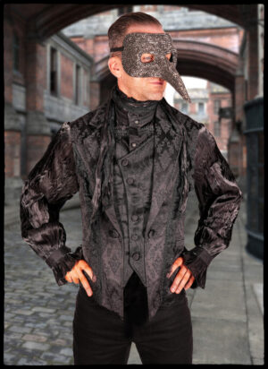 WY1469 - Goth Jacquard  Lapel Waistcoat