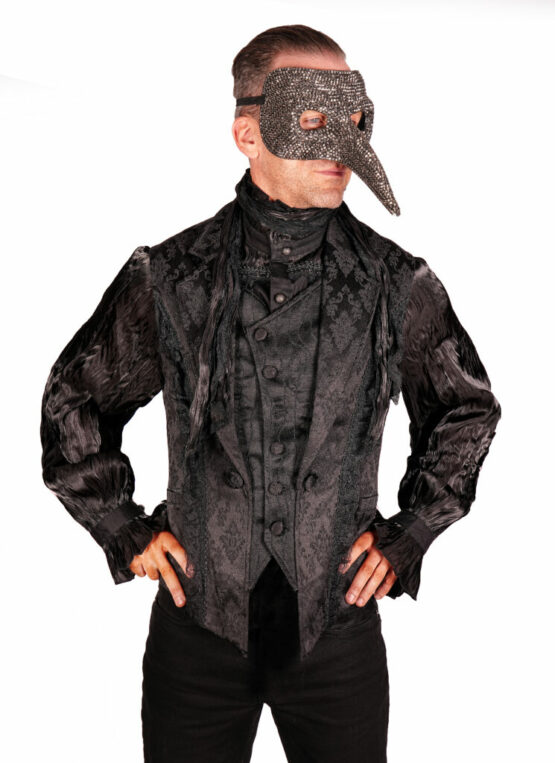 WY1469 - Goth Jacquard  Lapel Waistcoat - Image 3
