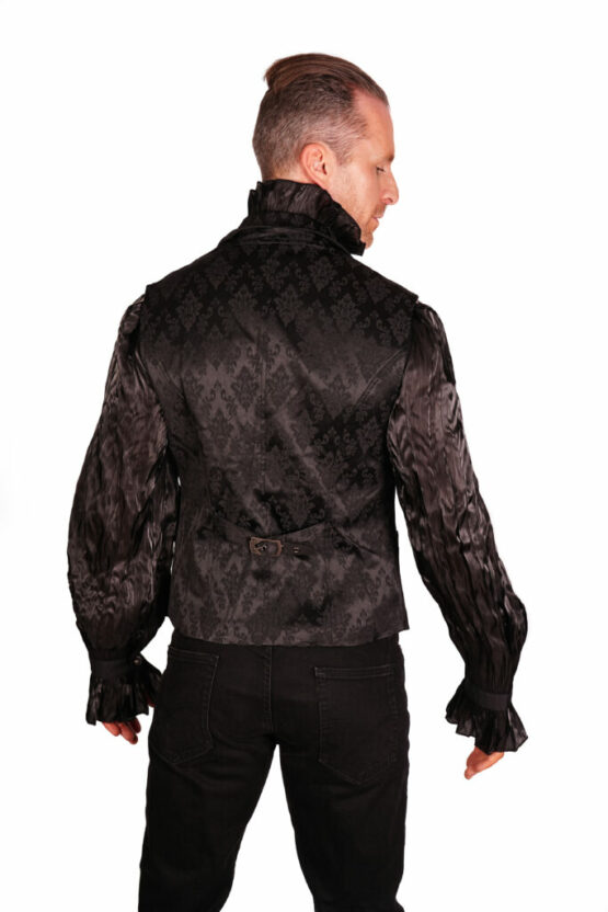 WY1469 - Goth Jacquard  Lapel Waistcoat - Image 2