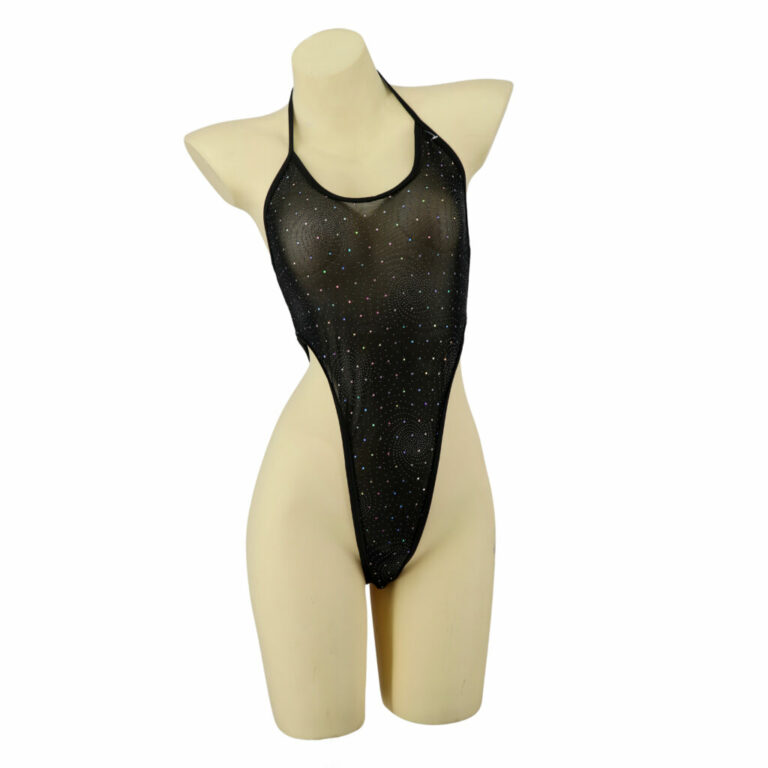 14754 - Swirl Rhinestone Mesh Bodysuit - Image 9