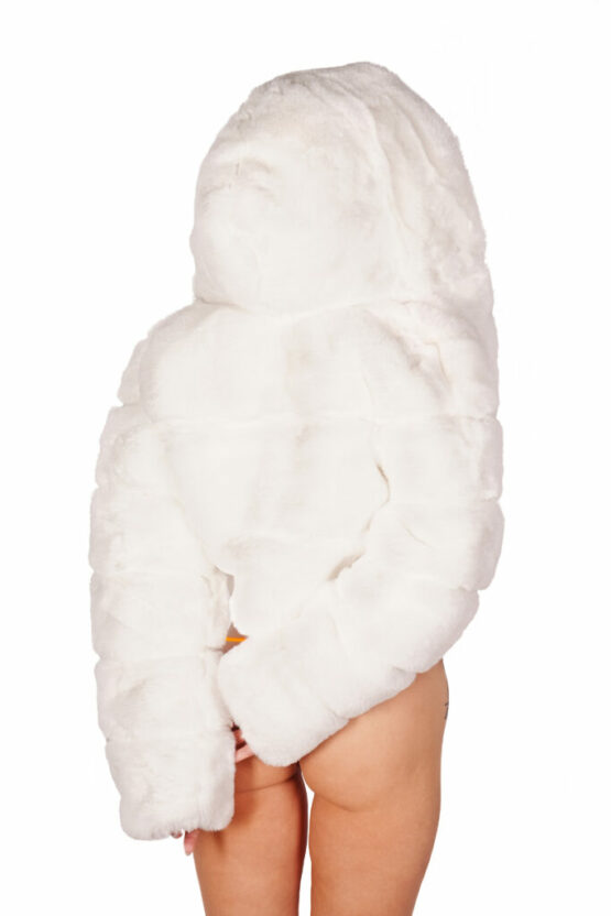 2639 - Faux Fur Puffer Crop Jacket - Image 3