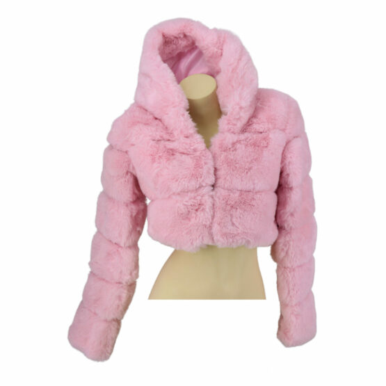 2639 - Faux Fur Puffer Crop Jacket - Image 7