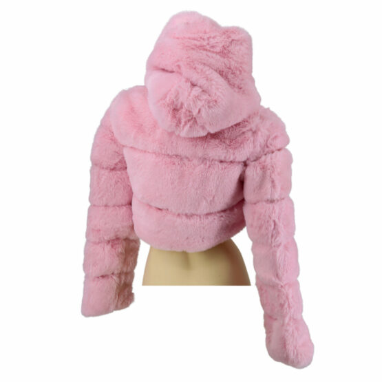 2639 - Faux Fur Puffer Crop Jacket - Image 8
