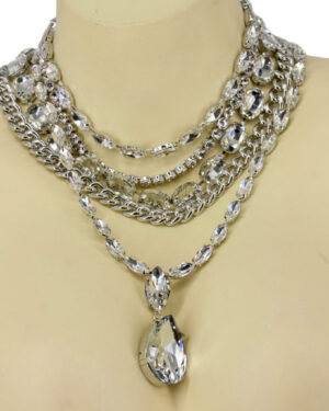 94061 - Layered Rhinestone Necklace