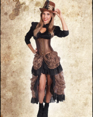SP067S - Steampunk skirt - Brown - ML