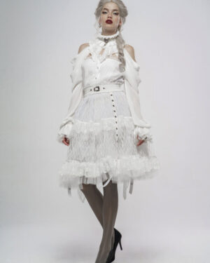 WLQ95 - Lolita's Taboo Cage Skirt-WHT