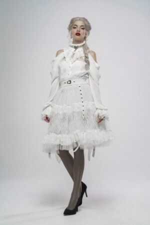 WLQ95 - Lolita's Taboo Cage Skirt-WHT