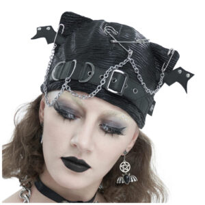 AS146 - Bat wing Headband with Buckle and Chains