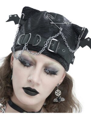 AS146 - Bat wing Headband with Buckle and Chains