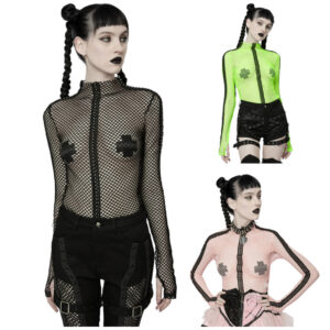 WT760 - Punk Sexy Elastic Mesh T-Shirt