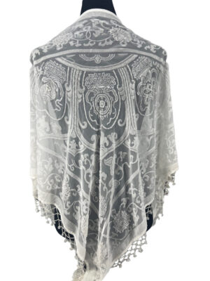 1714 - Triangle Scarf -  Medallion Design- Beaded