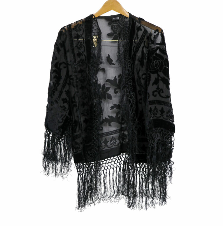 1801 - Short Jacket, Burnout Velvet, Floral Print - Image 10