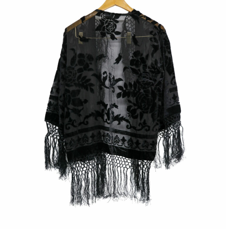 1801 - Short Jacket, Burnout Velvet, Floral Print - Image 9