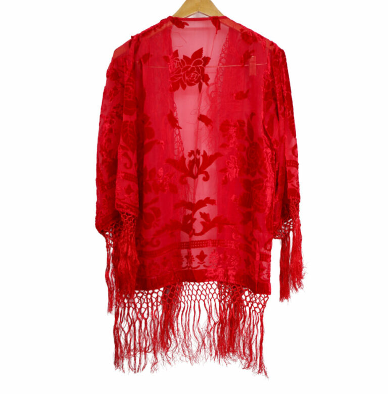 1801 - Short Jacket, Burnout Velvet, Floral Print - Image 11
