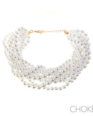 18407 - g pearl 9 row twisted necklace