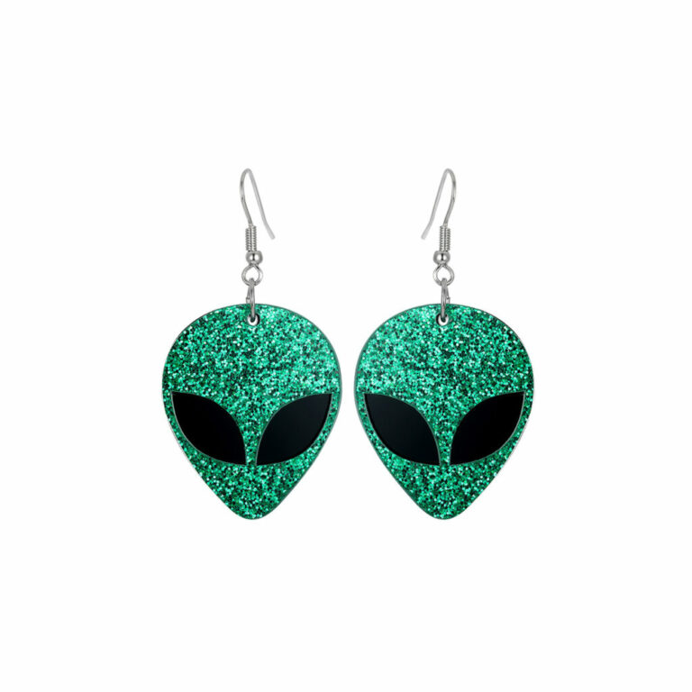 28276 - alien earrings, green - Image 3