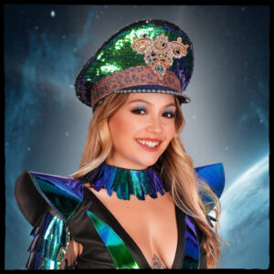 69584 - Blue Sequins Police Hat