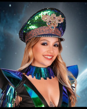 69584 - Blue Sequins Police Hat