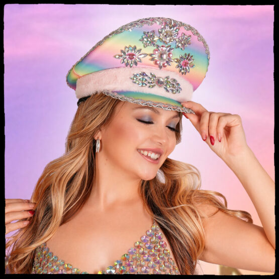 69585 - Pink Sequins Police Hat