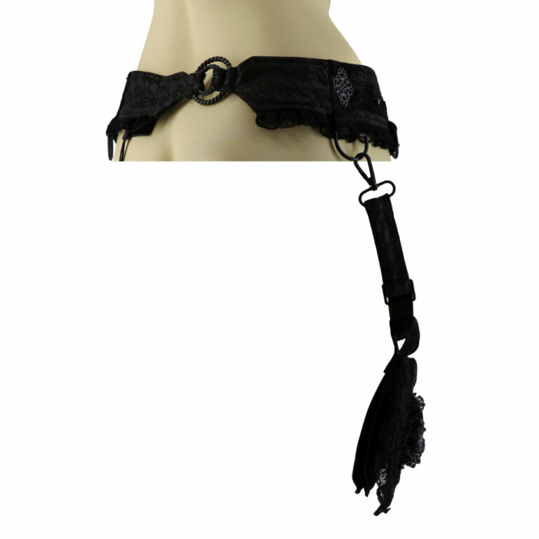 7298 - Pleather Belted Skull Laced Waist Bag - Image 6