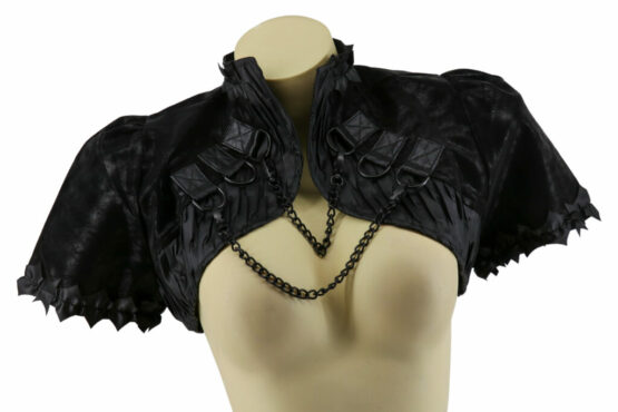 7305 - Pleather Crop Shawl with Chain Link closure - Image 6