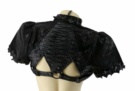 7305 - Pleather Crop Shawl with Chain Link closure - Image 7
