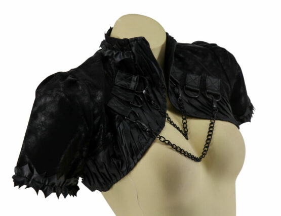 7305 - Pleather Crop Shawl with Chain Link closure - Image 5