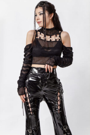 7309 - Chevron Knit Off Shoulder Top