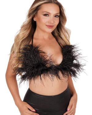 7526 - Feather Triangle Halter Bra
