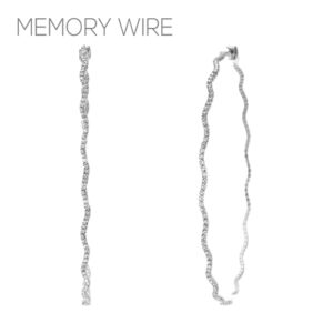 25386 - Gold Wave Memory Wire Hoop Earrings