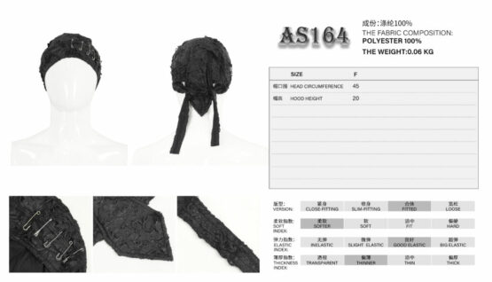 AS164 - Distressed safety pin Headdress - Image 6