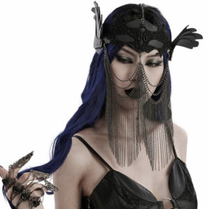 WS607 - Bat Lace Wing Mask with Chains