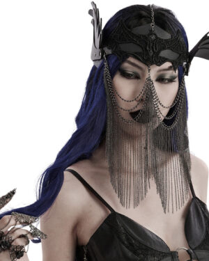 WS607 - Bat Lace Wing Mask with Chains