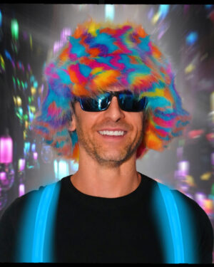 2670 - Splatter Rainbow Bucket Faux Fur Hat