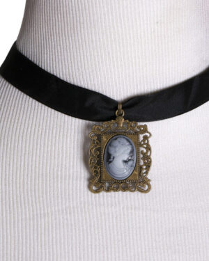 55401 - Choker Lace Necklace with Cameo