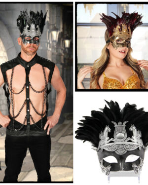 63224 - Venetian Mask with Feather
