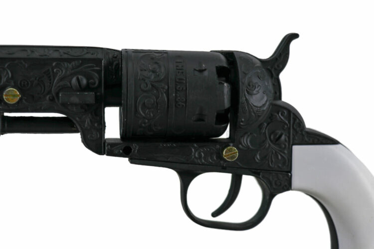 G1851 - 13.5" Decorative Antique Revolver Gun w/display - Image 6